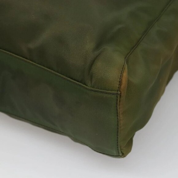 PRADA Hand Bag Nylon Plastic Khaki Silver Clear Auth bs25908 - Picture 4 of 16